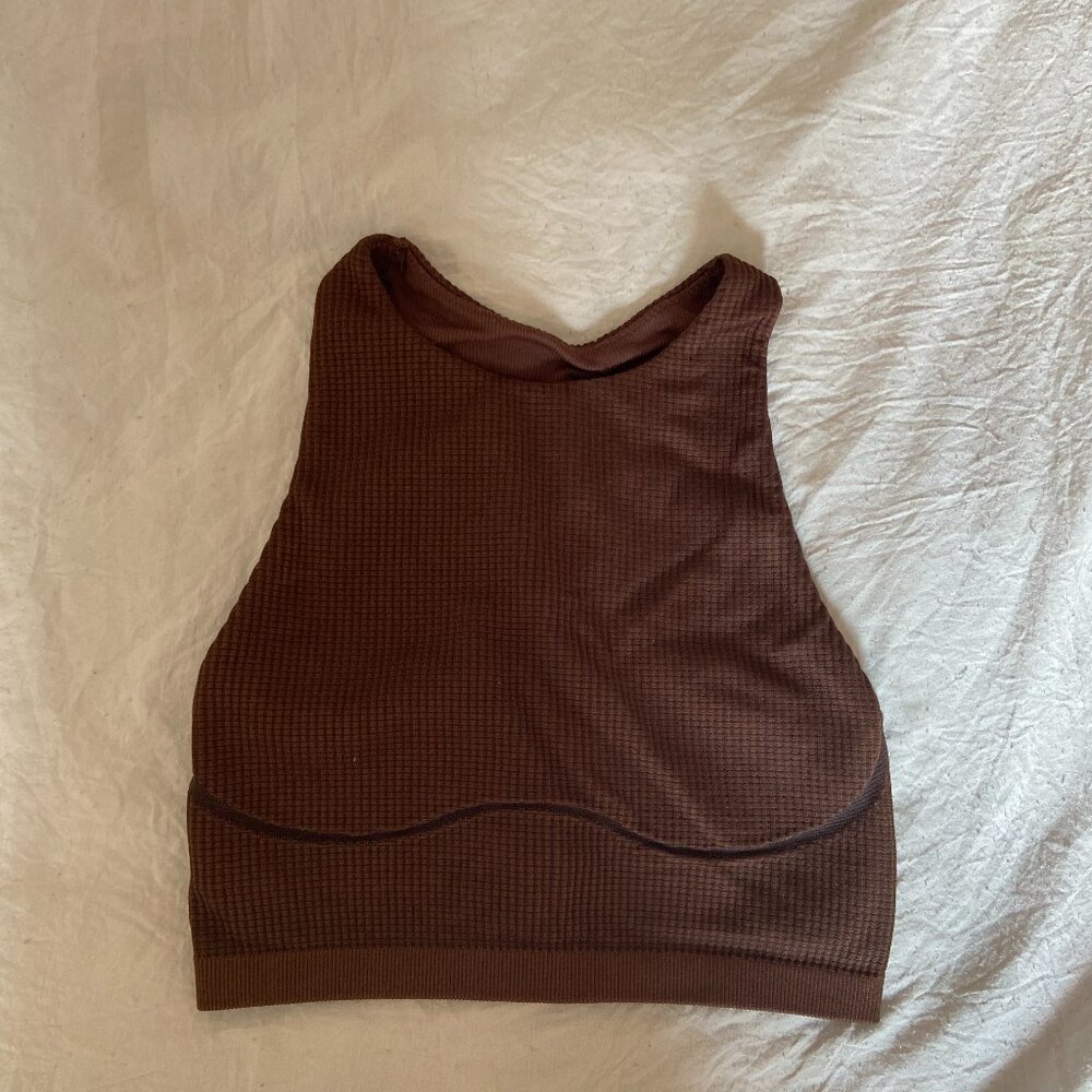 Aerie Offline Brown Waffle Sports Bra